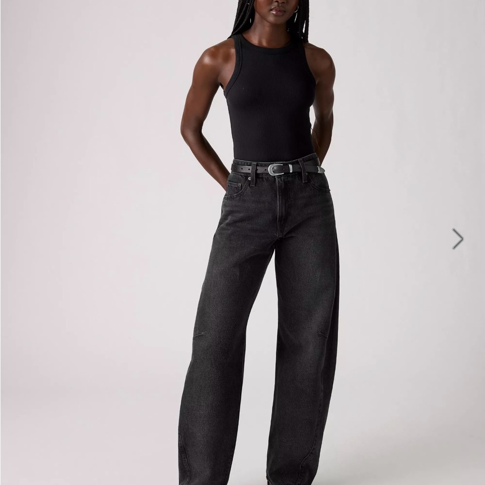 Baggy Dad Barrel Women’s Jeans - Rebel Edge Black